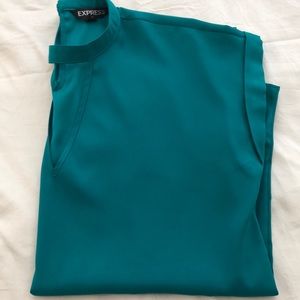 Green V-cut blouse